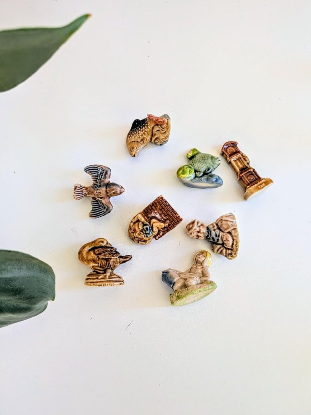 Lot of 8 Vintage Wade Ceramic Whimsies | Rare Miniature Red Rose Tea Figurines